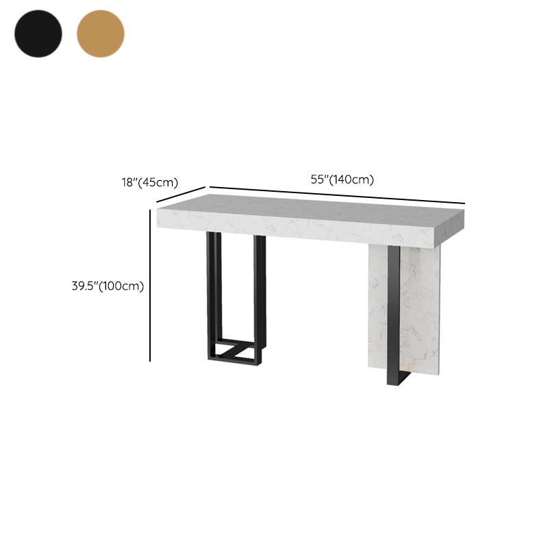 Modern Bar Table Set 1/2/5 Pcs Faux Marble Rectangular Bar Set for Indoor