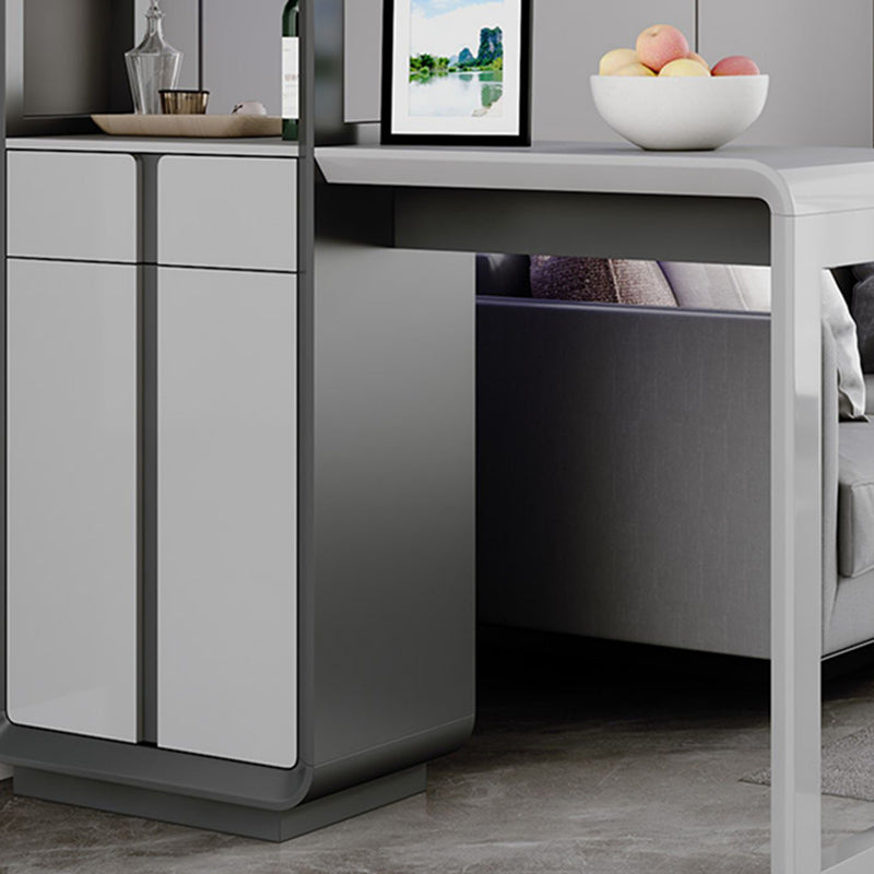 Modern Rectangle Wood Counter Table 2/3 Pieces Bar Table Set with Lockers for Living Room