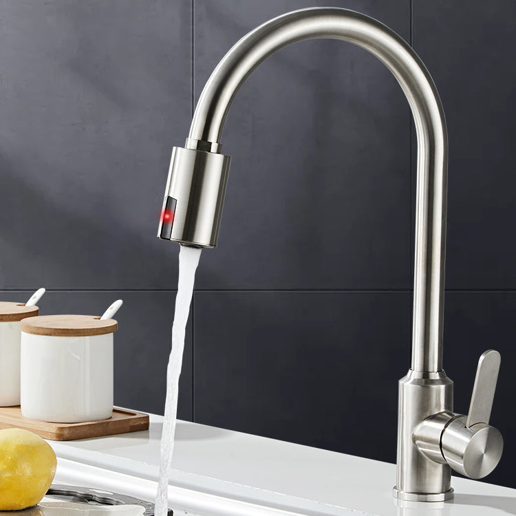 Touchless Sensor Kitchen Faucet Gooseneck Swivel Spout Kitchen Sink Faucet