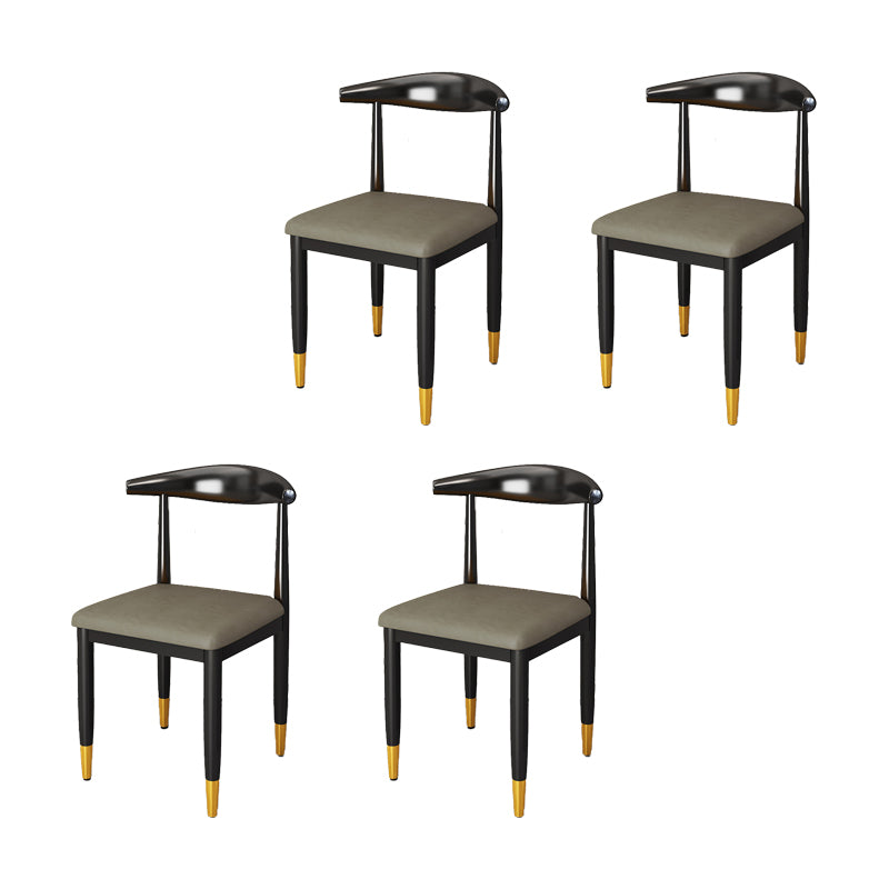 Indoor Open Back Dining Chair Industrial Upholstered Armless Chair