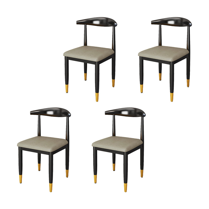 Indoor Open Back Dining Chair Industrial Upholstered Armless Chair