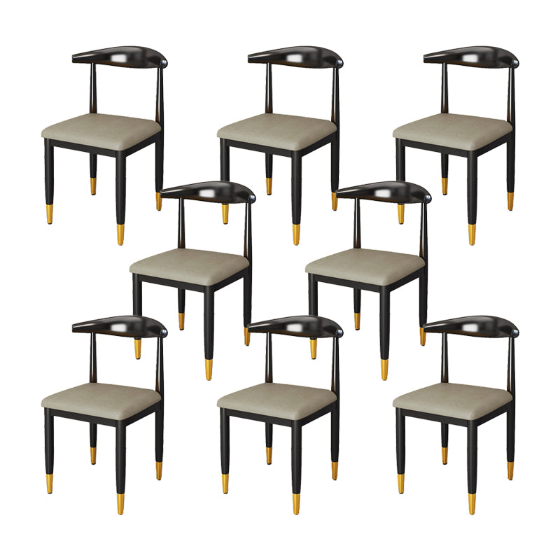 Indoor Open Back Dining Chair Industrial Upholstered Armless Chair
