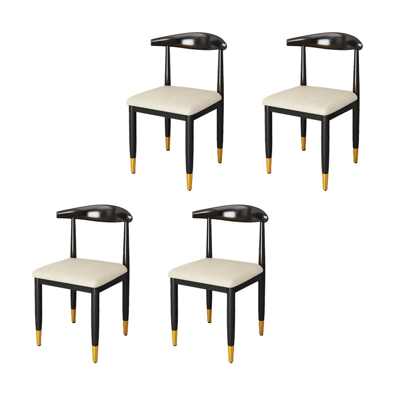 Indoor Open Back Dining Chair Industrial Upholstered Armless Chair