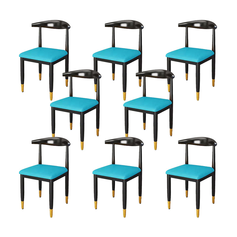 Indoor Open Back Dining Chair Industrial Upholstered Armless Chair
