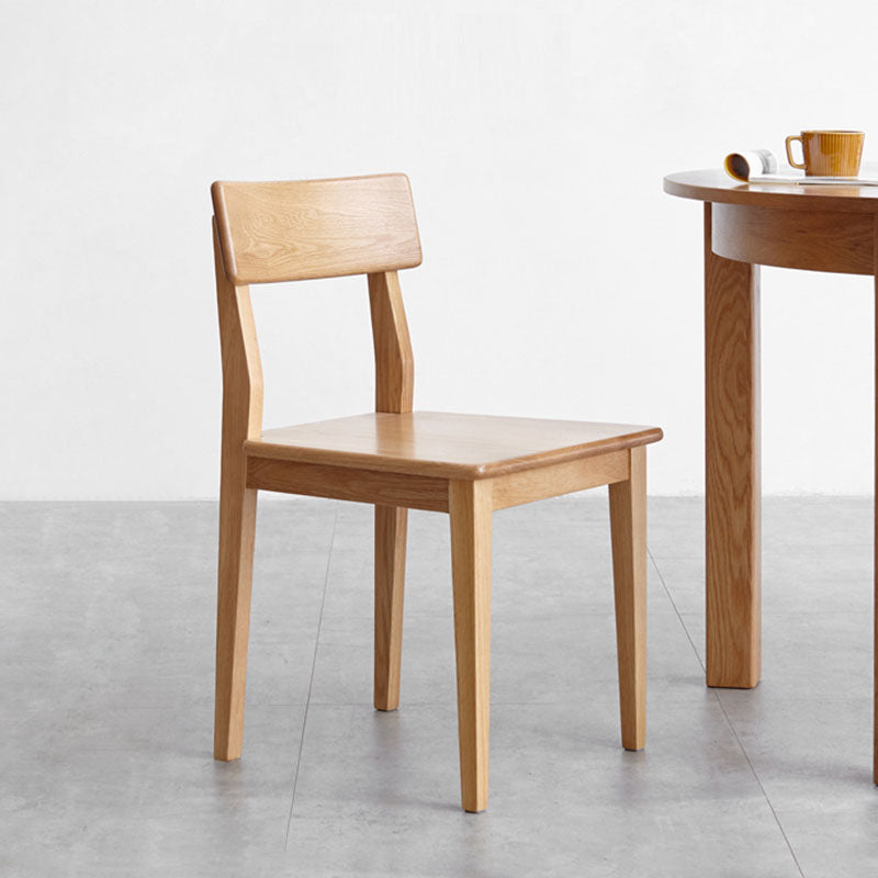 Oak Solid Wood Dining Chair Contemporary Kitchen Armless Chair