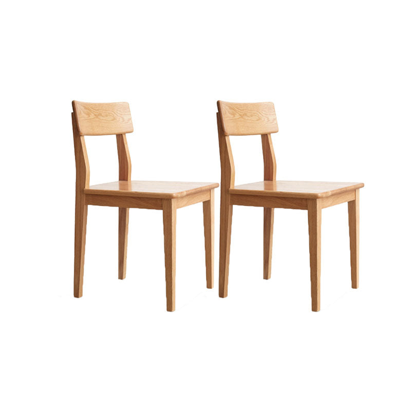 Oak Solid Wood Dining Chair Contemporary Kitchen Armless Chair