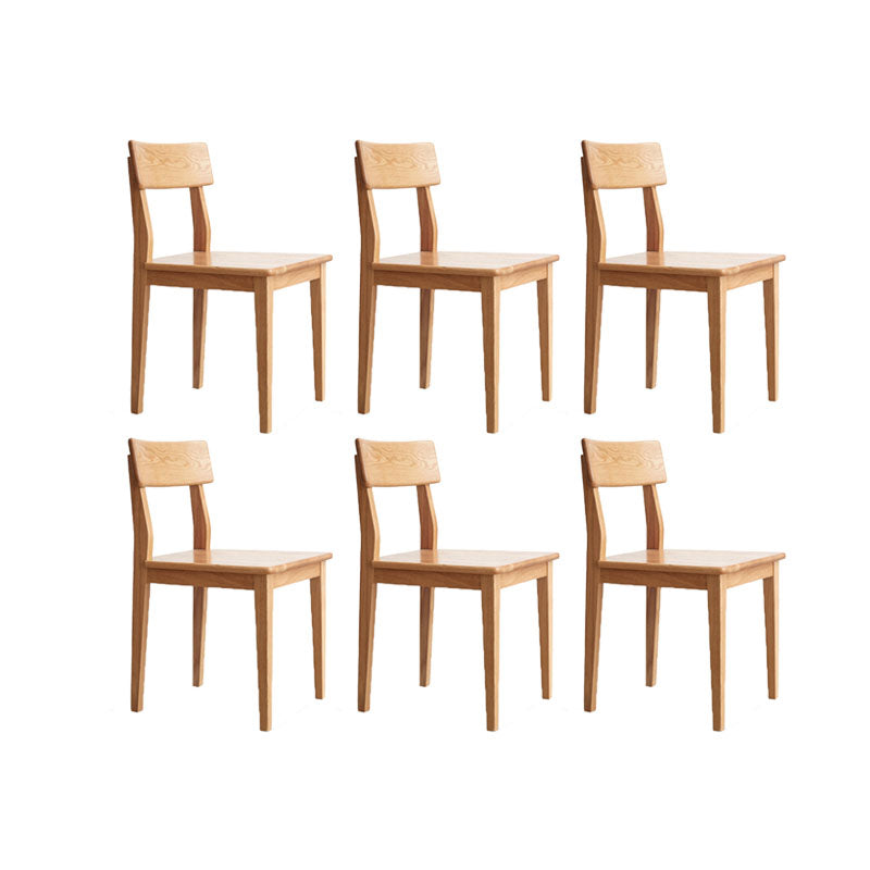 Oak Solid Wood Dining Chair Contemporary Kitchen Armless Chair