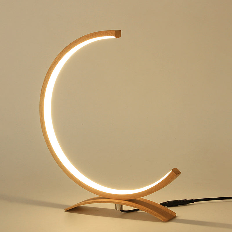 Lampes de chevet en forme de C en C moderniste acrylique LED Black / Gol Light Light avec arche base pour chambre à coucher