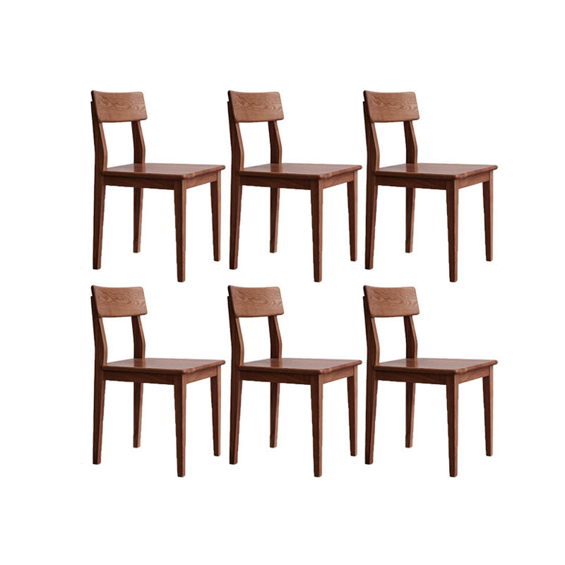 Oak Solid Wood Dining Chair Contemporary Kitchen Armless Chair