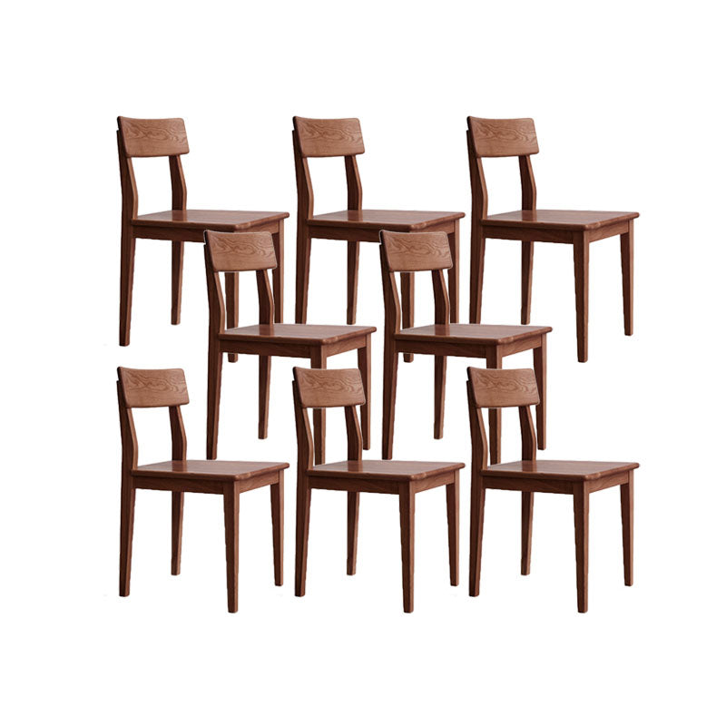 Oak Solid Wood Dining Chair Contemporary Kitchen Armless Chair