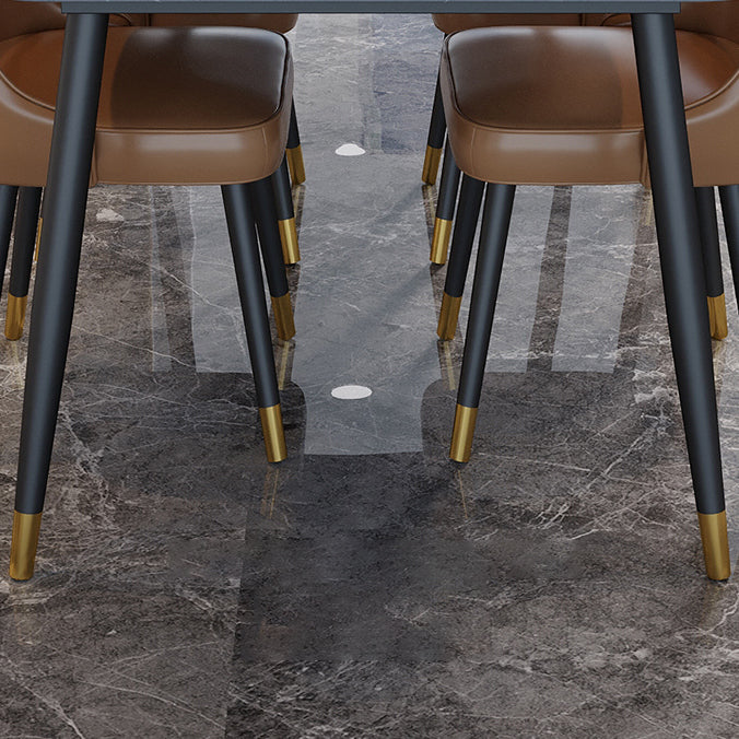 Industrial Kitchen Dinner Table Rectangle Stone 4 Legs Dining Table