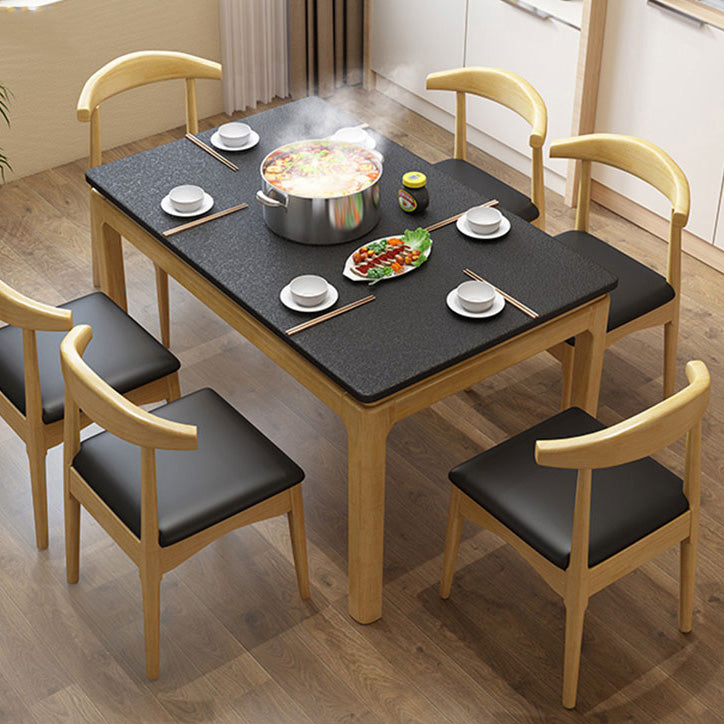 Contemporary Rectangle Dinner Table 4 Legs Kitchen Dining Table