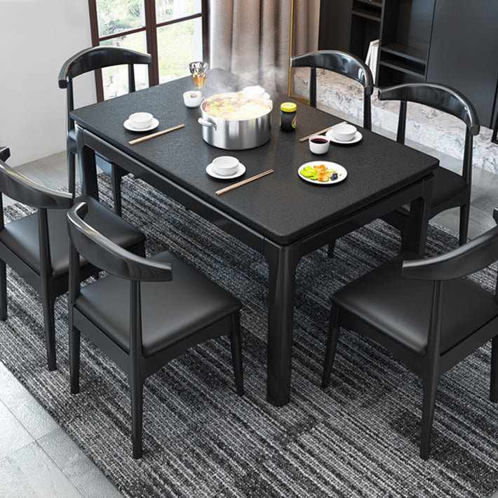 Contemporary Rectangle Dinner Table 4 Legs Kitchen Dining Table
