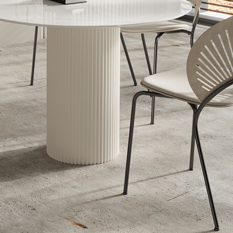 Free Form Stone Top Dining Table for Home Contemporary White Dinette Table