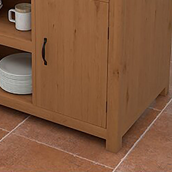 Dining Room Island Table with Storage Cabinet Marble Prep Table
