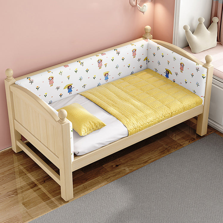 Solid Wood Kids Bed Gender Neutral Toddler Bed with Guardrail