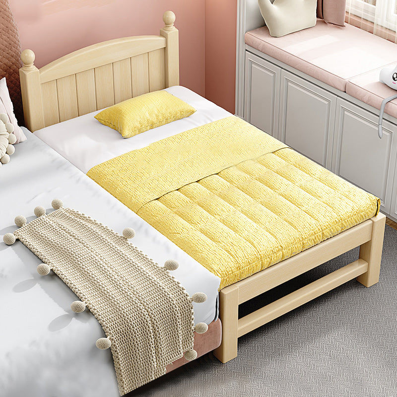 Solid Wood Kids Bed Gender Neutral Toddler Bed with Guardrail