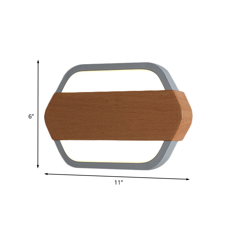 Acrylique Hexagonal Wall lampe de lampe de la lampe à LED grise contemporaine pour chambre à coucher