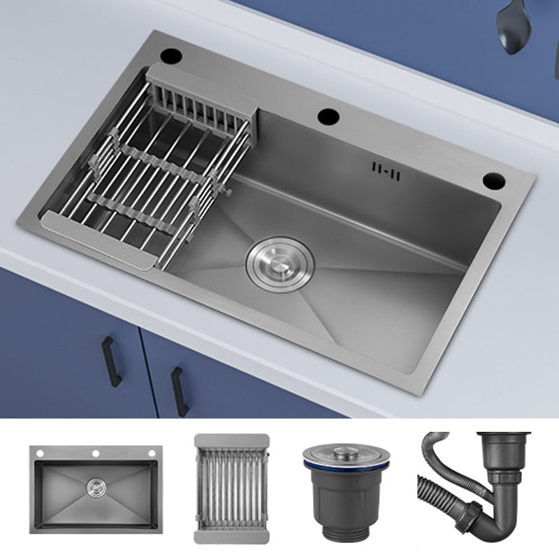 Contemporary Style Kitchen Sink Soundproof Kitchen Sink with Basket Strainer