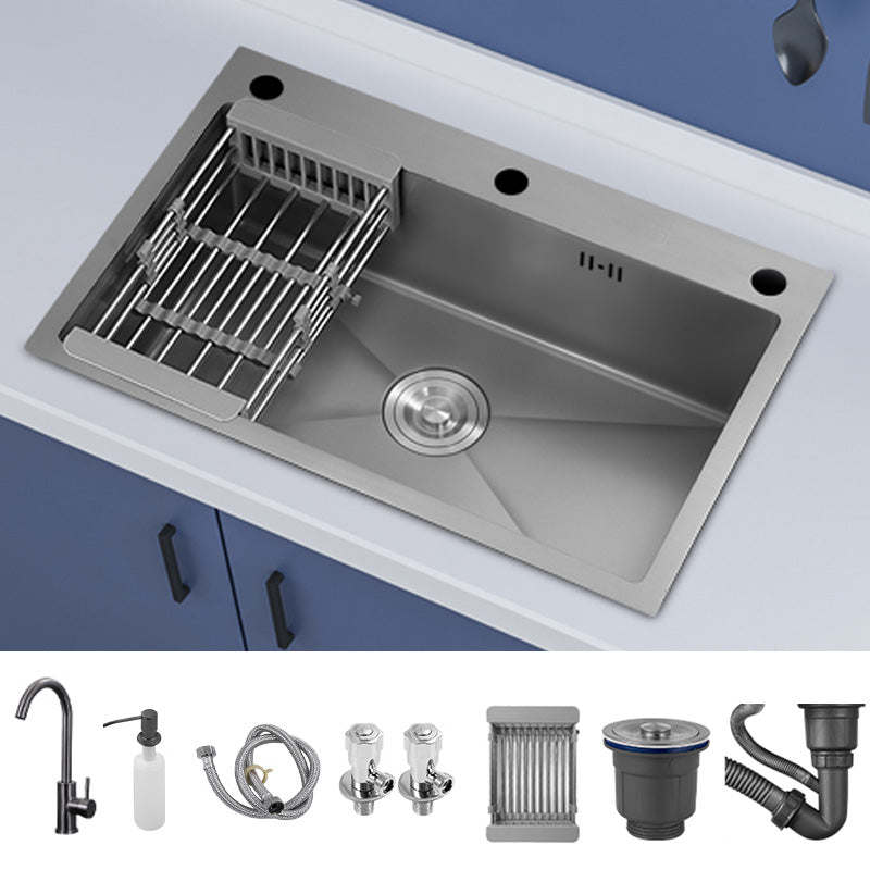 Contemporary Style Kitchen Sink Soundproof Kitchen Sink with Basket Strainer