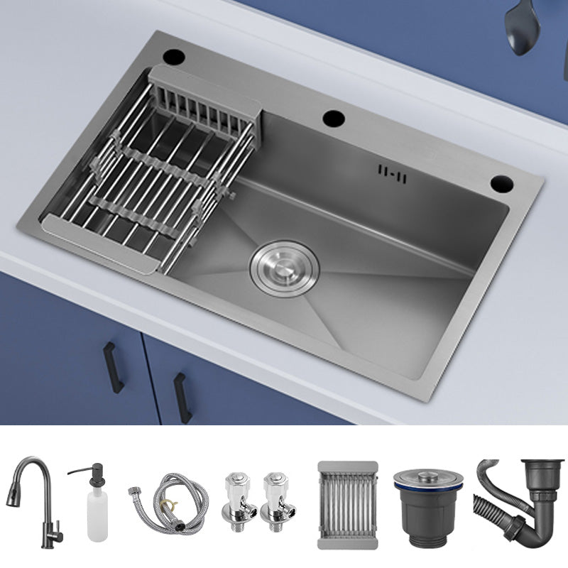 Contemporary Style Kitchen Sink Soundproof Kitchen Sink with Basket Strainer