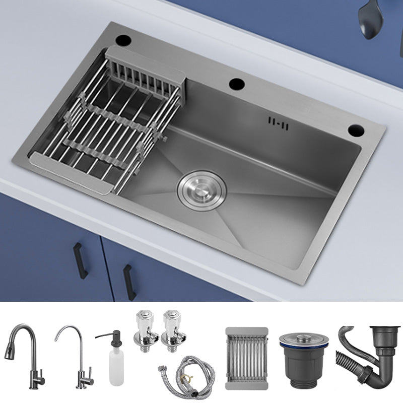 Contemporary Style Kitchen Sink Soundproof Kitchen Sink with Basket Strainer