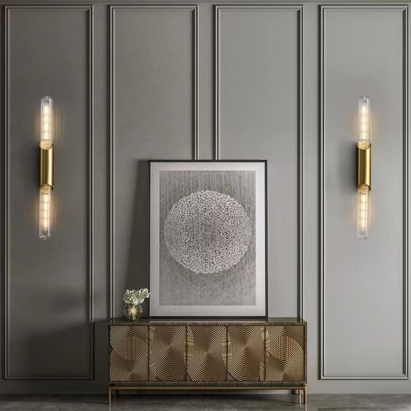 Golden Modernism Wall Mounted Sconce Shaded LED Wall Light for Dining Room