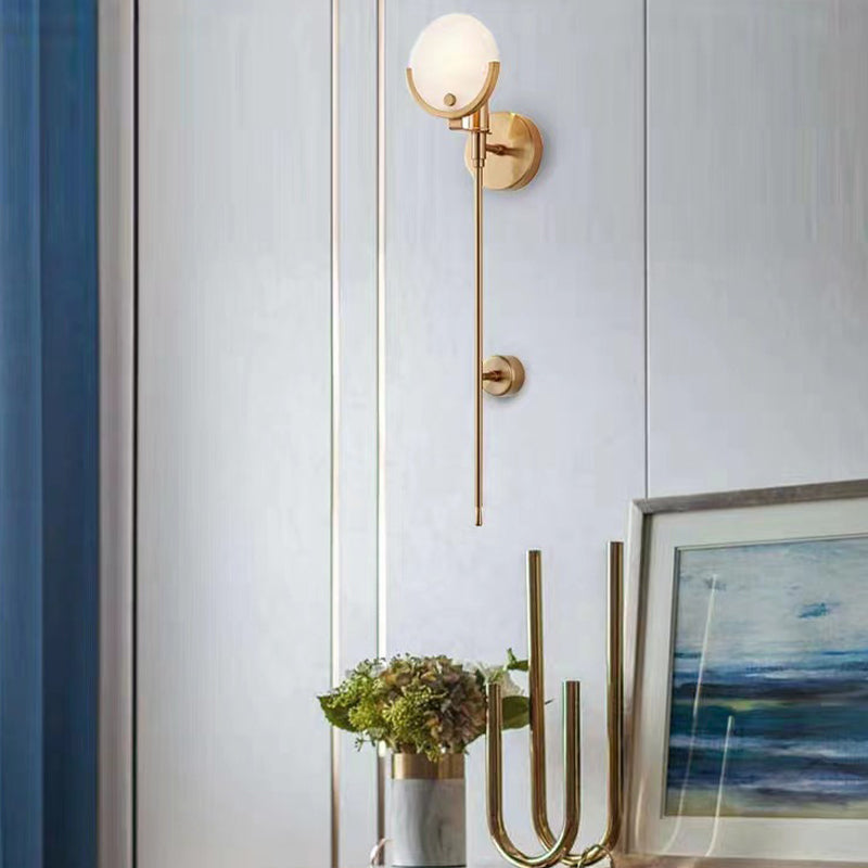 Single Golden Modernism Wall Mounted Sconce Shaded Wall Light for Dining Room