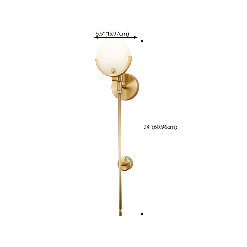 Single Golden Modernism Wall Mounted Sconce Shaded Wall Light for Dining Room