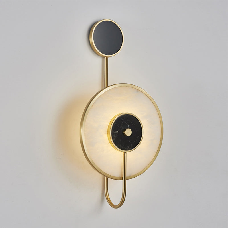 Round Shade Wall Lamp Modern White Shape Wall Mounted Lighting for Bedroom