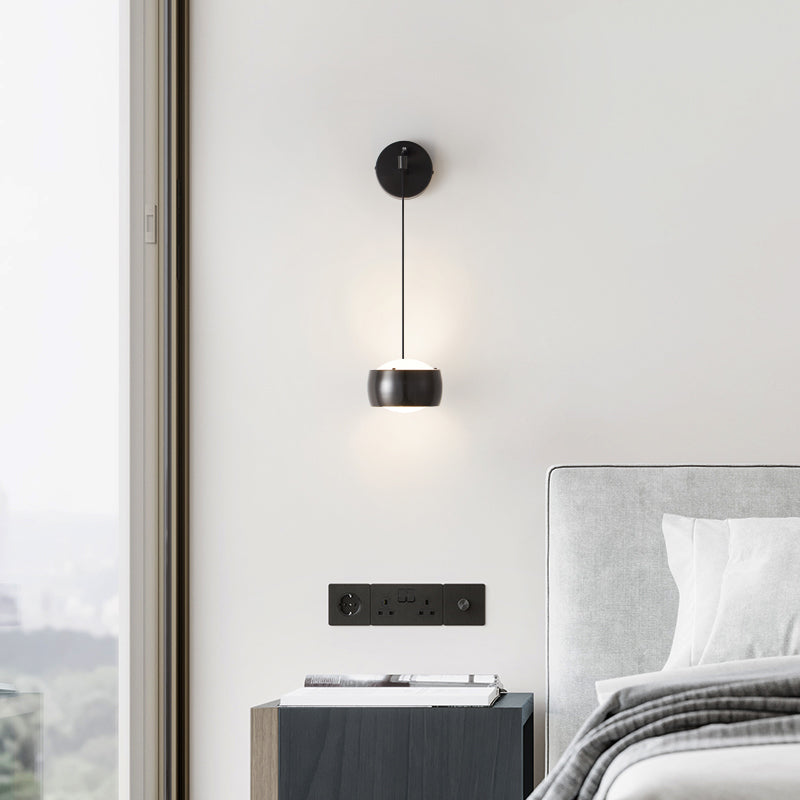 Modernism Drum Shade Wall Lighting 1-Light Wall Mount Light for Foyer