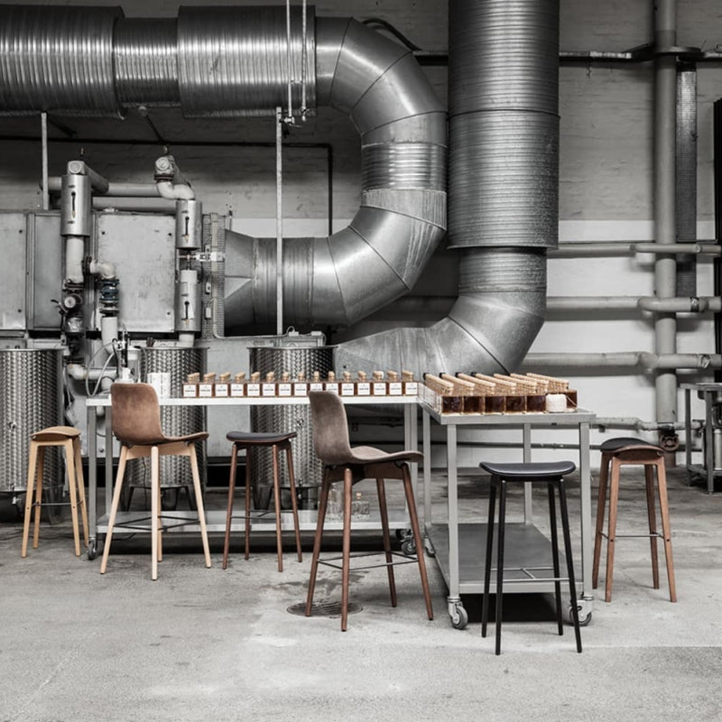 Industrial Solid Wood Stool Saddle Seat Stool for Living Room