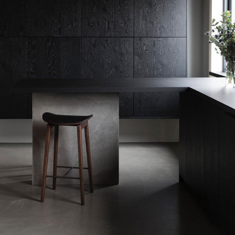 Industrial Solid Wood Stool Saddle Seat Stool for Living Room