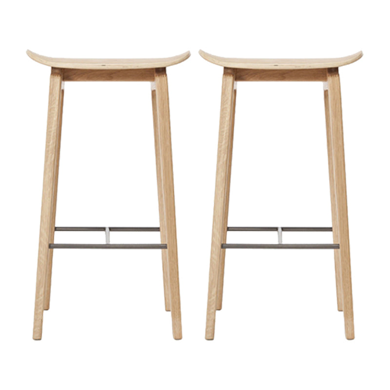 Industrial Solid Wood Stool Saddle Seat Stool for Living Room