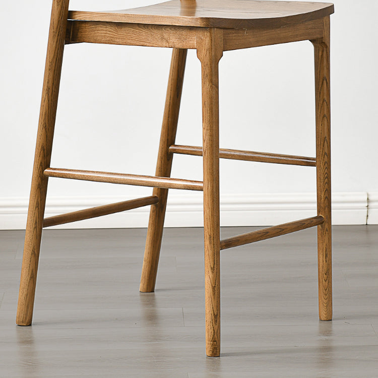 Indoor Solid Wood Bar Stool Upholstered Bar Stool with Footrest