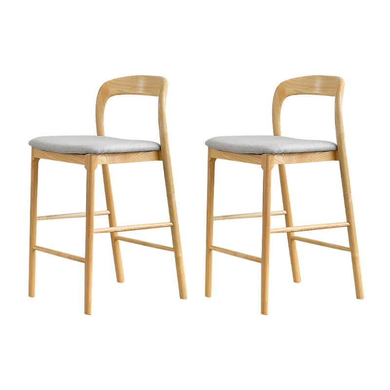 Indoor Solid Wood Bar Stool Upholstered Bar Stool with Footrest