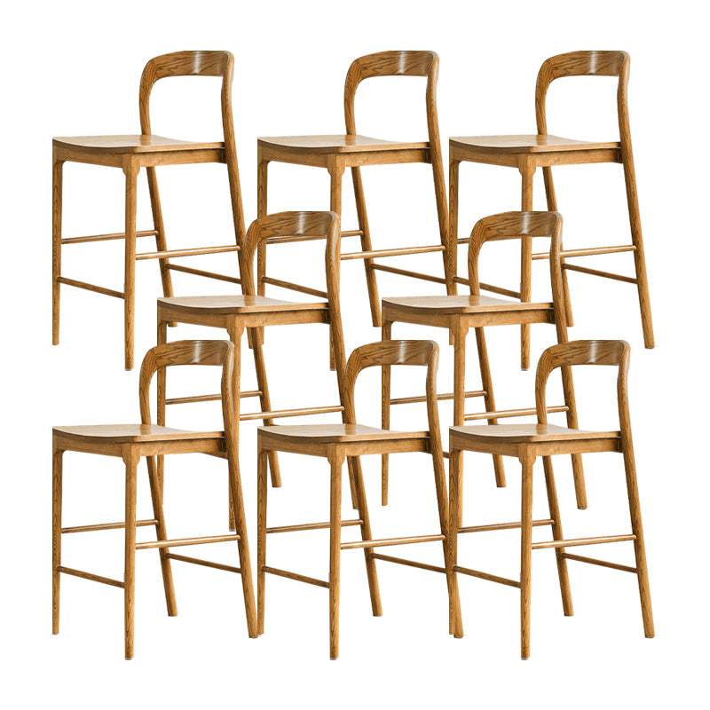 Indoor Solid Wood Bar Stool Upholstered Bar Stool with Footrest