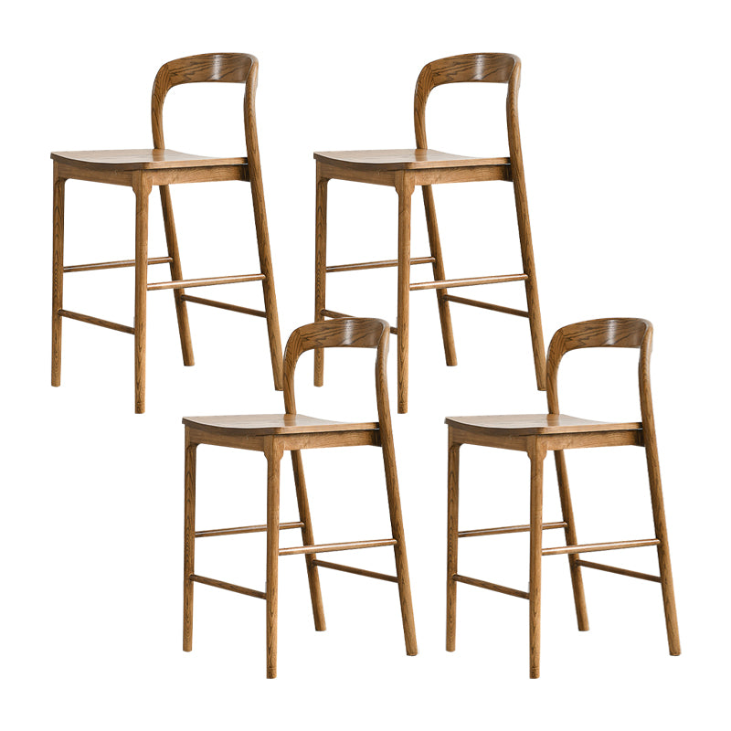 Indoor Solid Wood Bar Stool Upholstered Bar Stool with Footrest