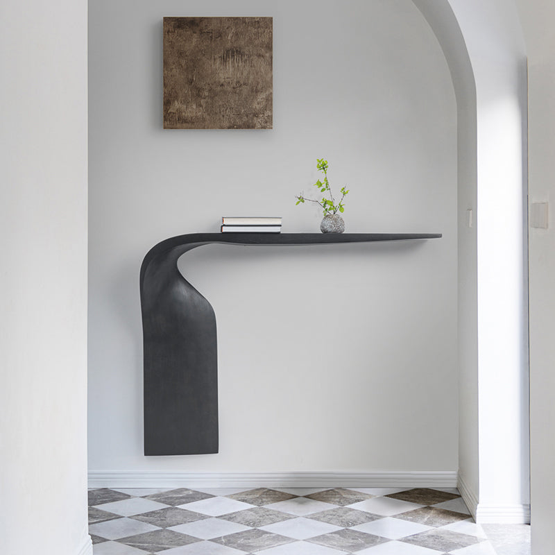 Rectangle Shape Contemporary Console Table Black Wood Console Sofa Table