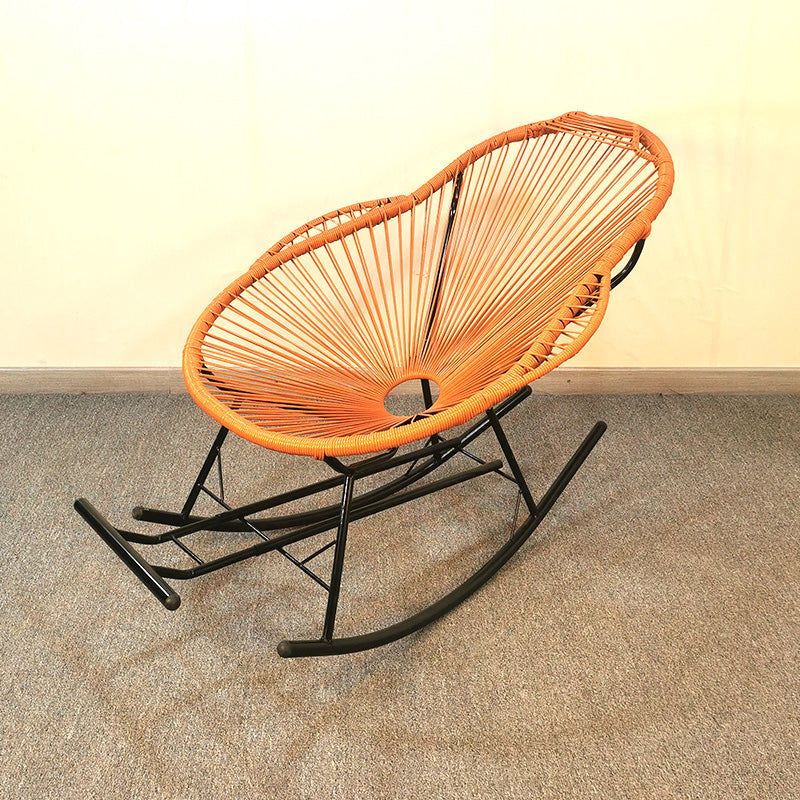 Iron Base Modern Recliner Rocking Chair Leisure Lazy Chair for Balcony Garden