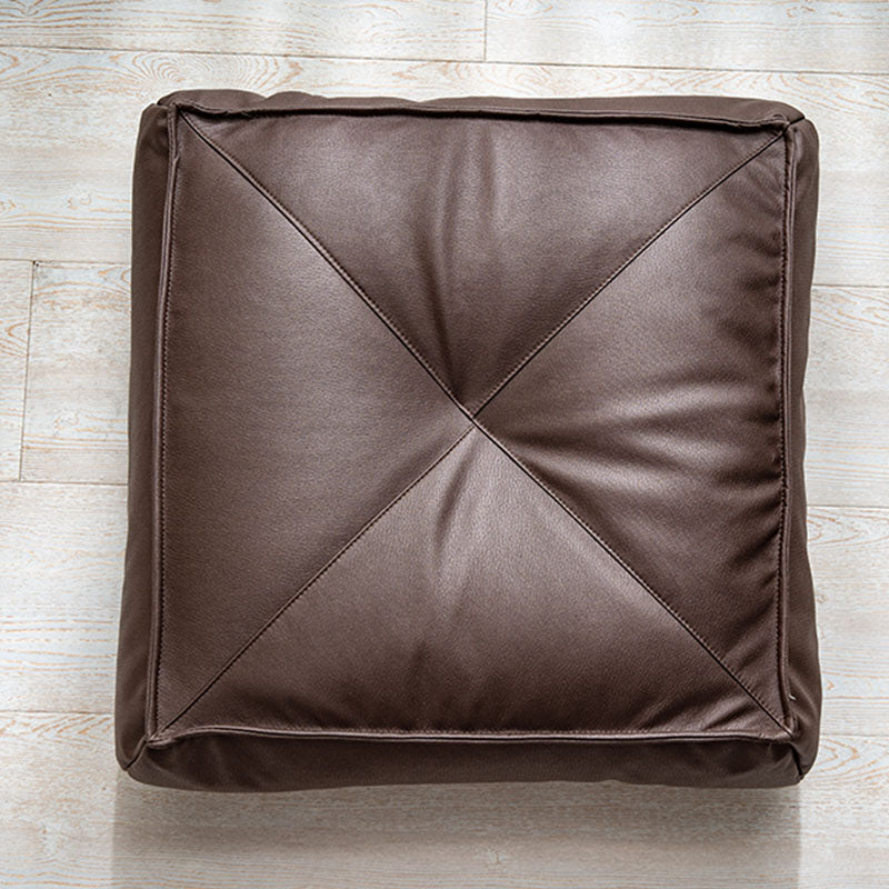 Glam Pouf Ottoman Faux Leather Stain Resistant Solid Color Square Ottoman