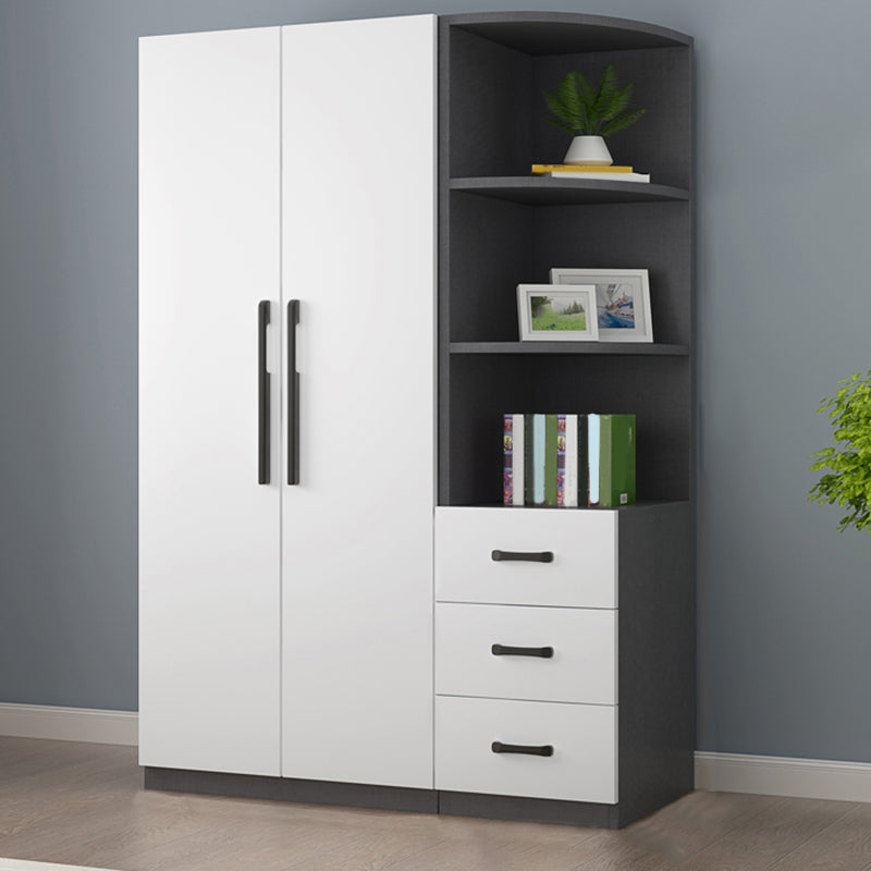 Engineered Wood Wardrobe Cabinet Modern Style Wardrobe Closet with Shelves