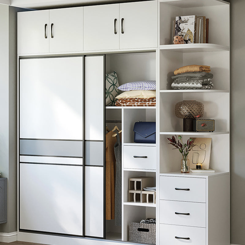 Artificial Wood Wardrobe Modern Wardrobe with Sliding Doors for Bedroom