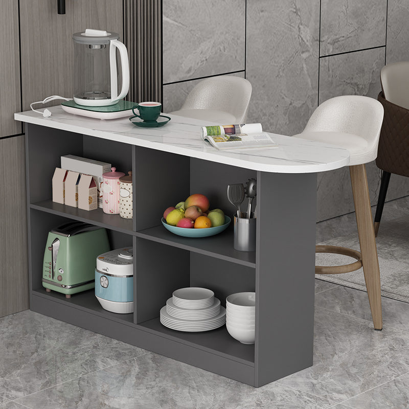 Wood Bar Table Modern Dining Table for Kitchen Living Room Coffee Room