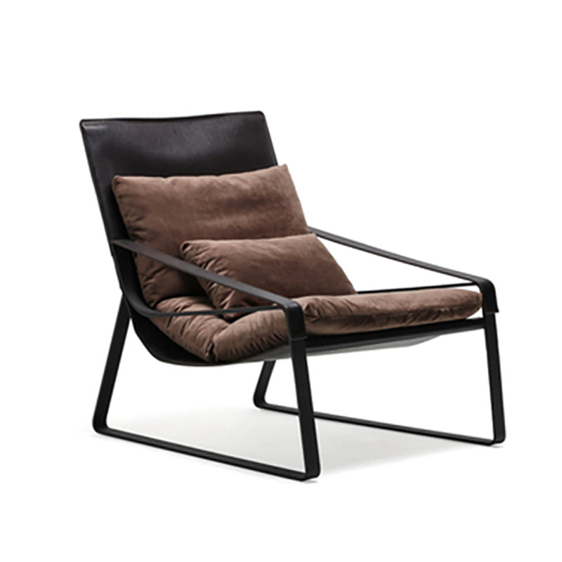 Mid-Century Modern Accent Armchair with Loose Back and Sled Base