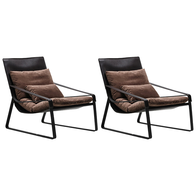 Mid-Century Modern Accent Armchair with Loose Back and Sled Base