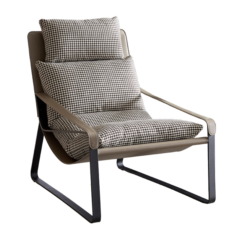 Mid-Century Modern Accent Armchair with Loose Back and Sled Base
