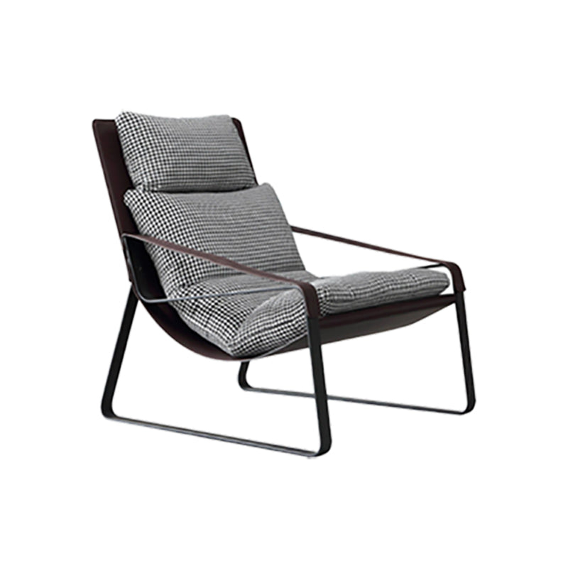 Mid-Century Modern Accent Armchair with Loose Back and Sled Base