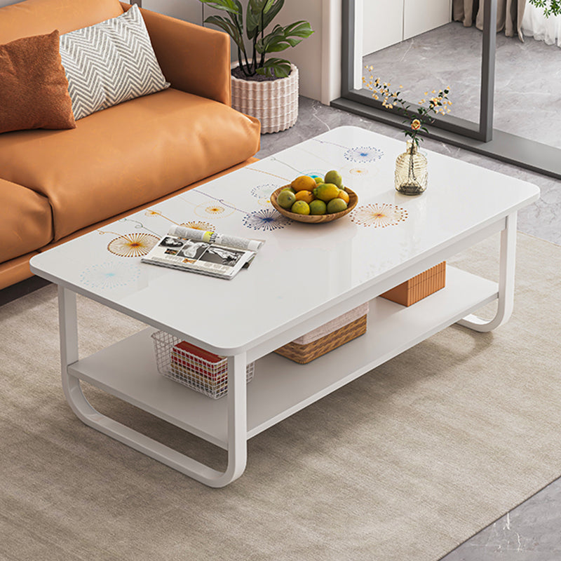 Contemporary Sled Cocktail Table Rectangle Single Coffee Table