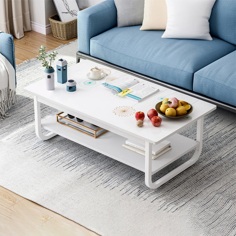 Contemporary Sled Cocktail Table Rectangle Single Coffee Table